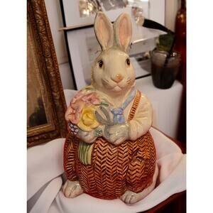 Fitz and Floyd Bunny Hollow Collection Sugar Bowl with Lid Vintage 1989